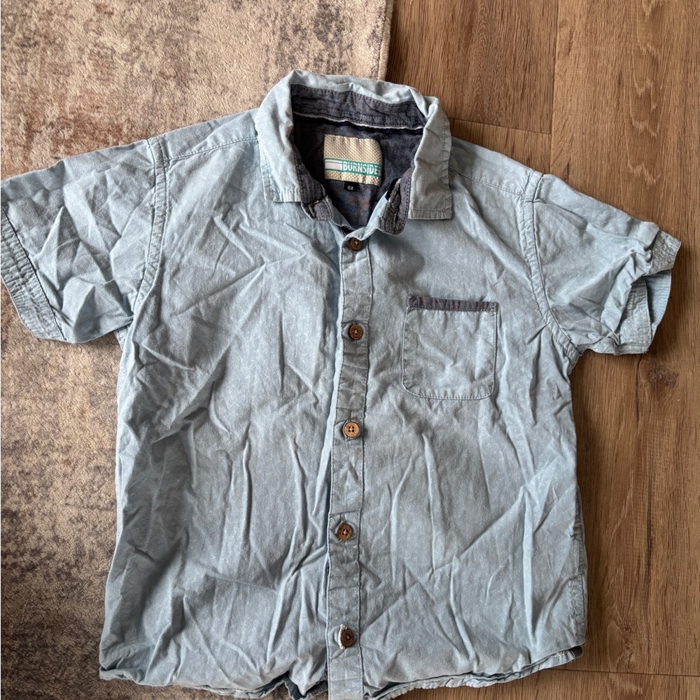 Burnside Light Gray Kids Button-Up Shirt